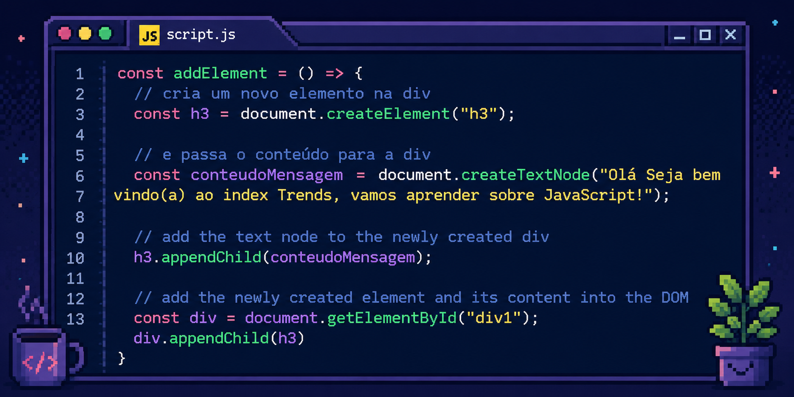 Como inserir elementos no HTML com JavaScript usando o DOM